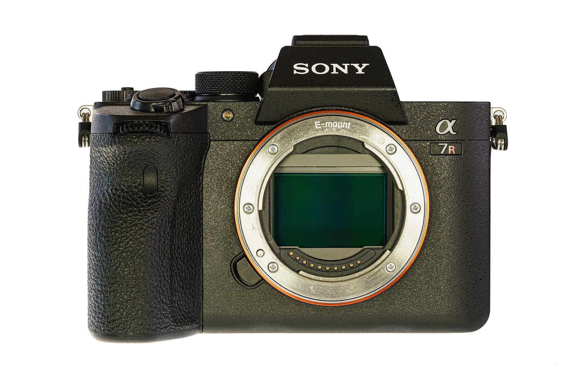 Sony E-mount mirrorless camera body with exposed sensor showing the lens mount