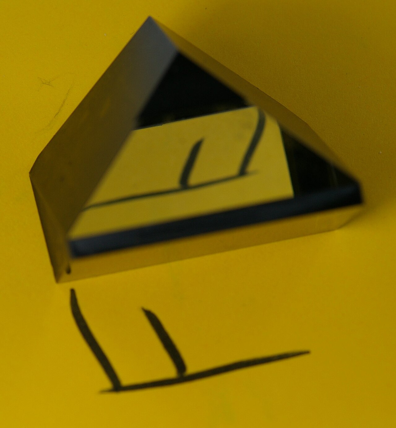 A roof pentaprism, the optical element that erects the image in a DSLR viewfinder