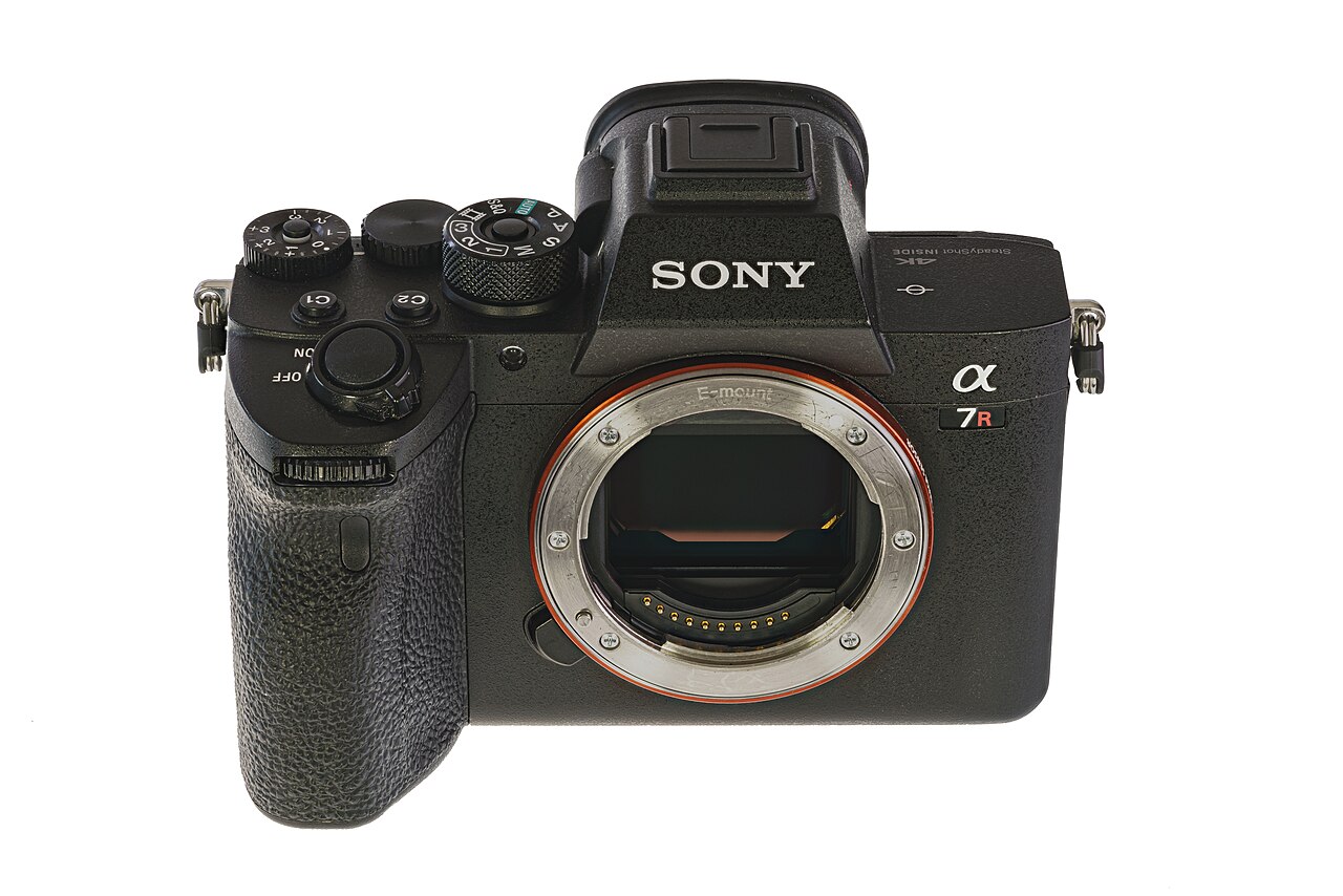 Exposed full-frame sensor of a Sony Alpha 7R IV camera body